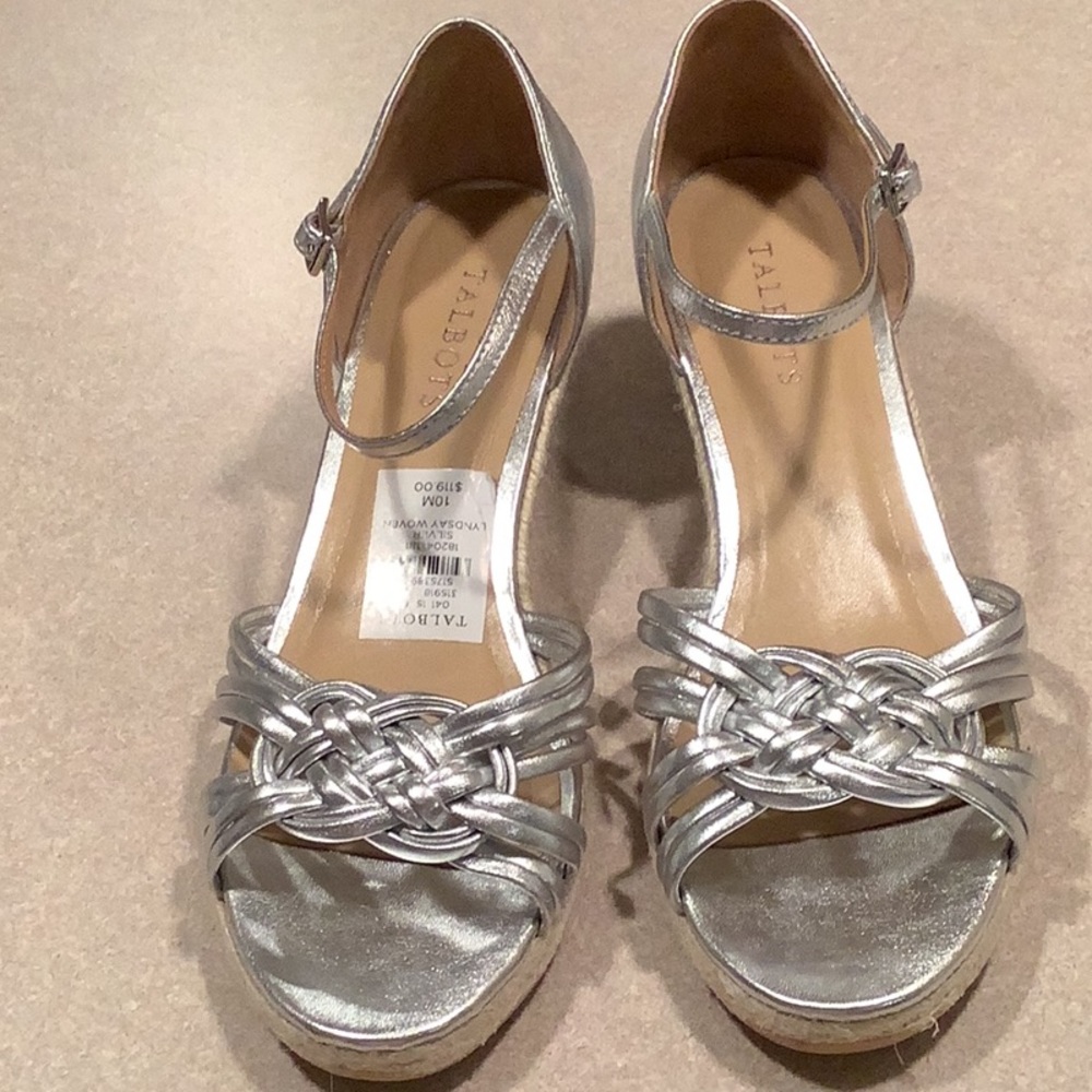 Talbots silver leather sandals